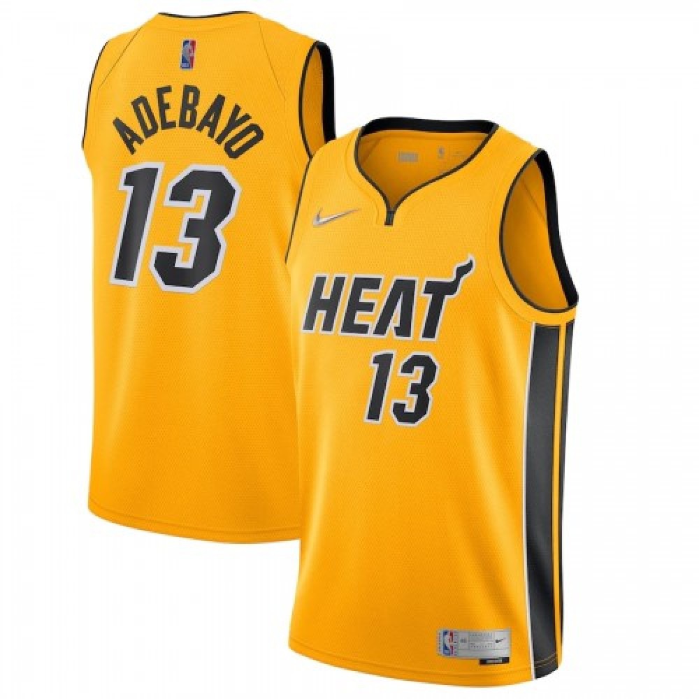 Men's Miami Heat Bam Adebayo #13 Yellow 20/21 Swingman Jersey - Earned Edition-Pro Kit Vault | Brand New 26/27 Sports Jerseys